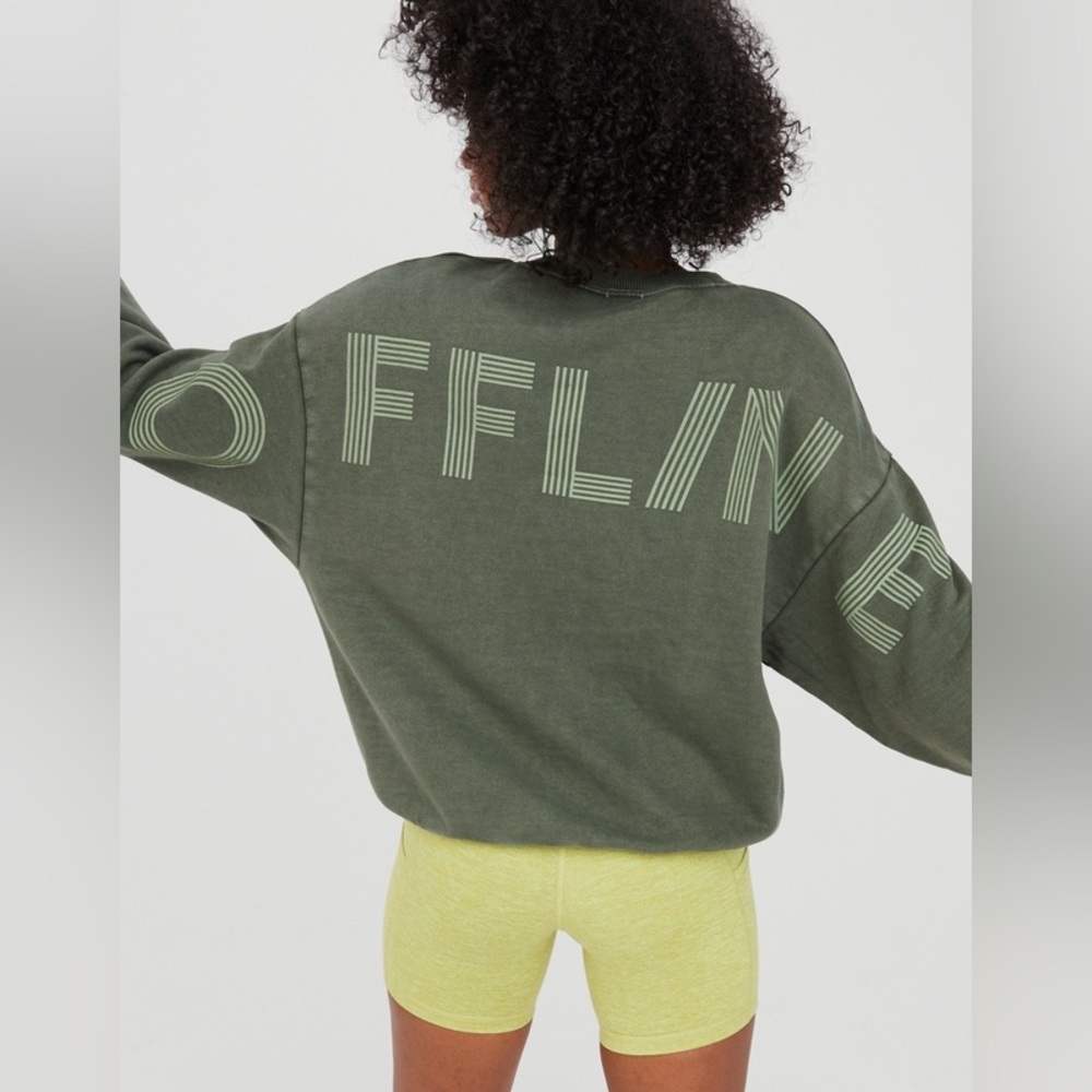 Aerie Offline Throw-Back Oversized Fleece Crew Size Small New with tag
